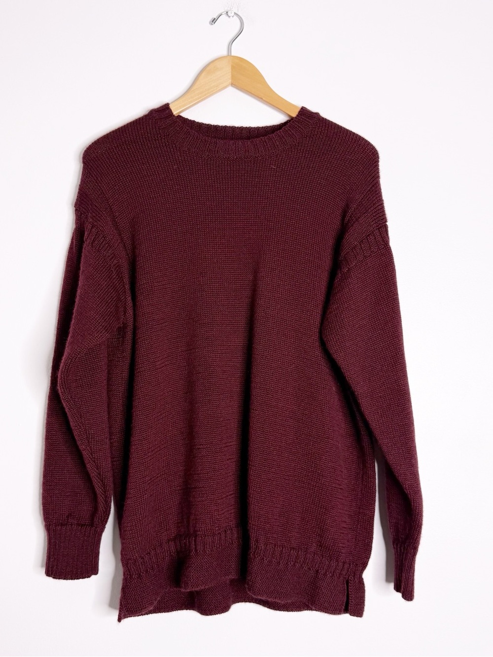 WoolOvers Women’s Burgundy Wool Blend Sweater Size XL